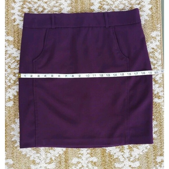 Vintage Mini Pencil Skirt Women 10 Purple Stretch Pocket Academia Grunge Preppy - Picture 8 of 9